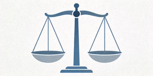 중립적인 정보 제공을 상징하는 저울 아이콘 그래픽 이미지